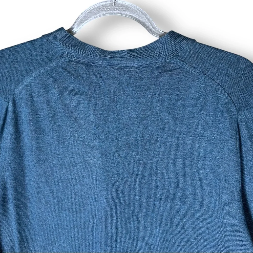 Banana Republic Mens Cardigan Sweater Sz M Silk Cashmere Blend V Neck Blue Casua